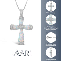 Created Opal Cross Pendant