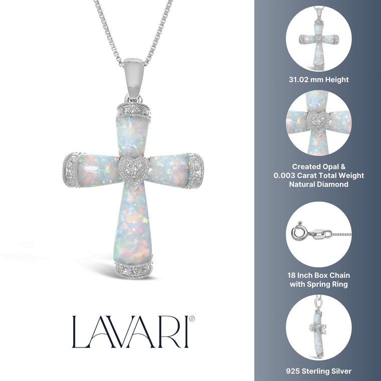 Created Opal Cross Pendant