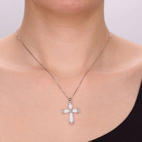 Created Opal Cross Pendant