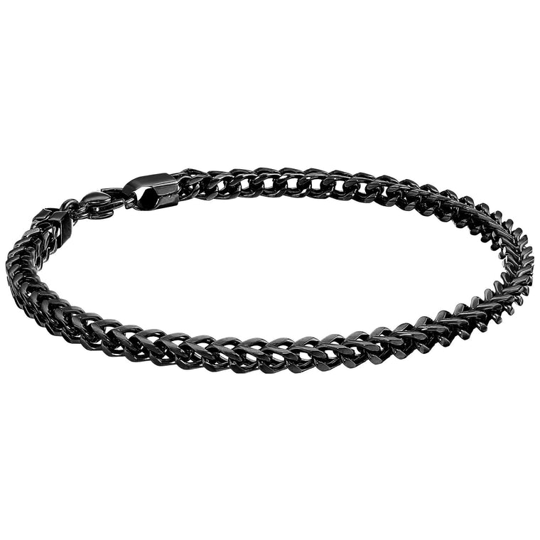 Thin Bracelet in Black Ion Plated Stainless Steel