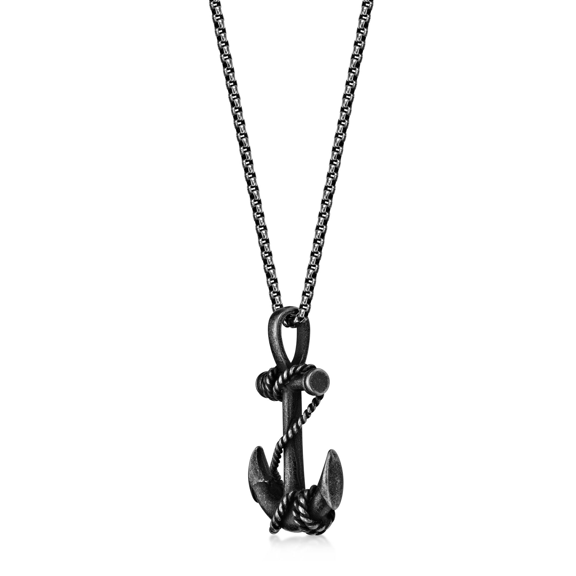 Anchor Pendant in Antique Finish Stainless Steel