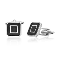 Square Resin Cufflinks in Stainless Steel