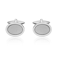 Oval Cufflinks in Stainless Steel