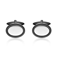 Oval Cufflinks in Stainless Steel