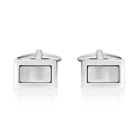 Rectangle Satin Finish Cufflinks in Stainless Steel