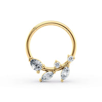 10K Yellow Gold Cubic Zirconia Nose Hoop - 20G