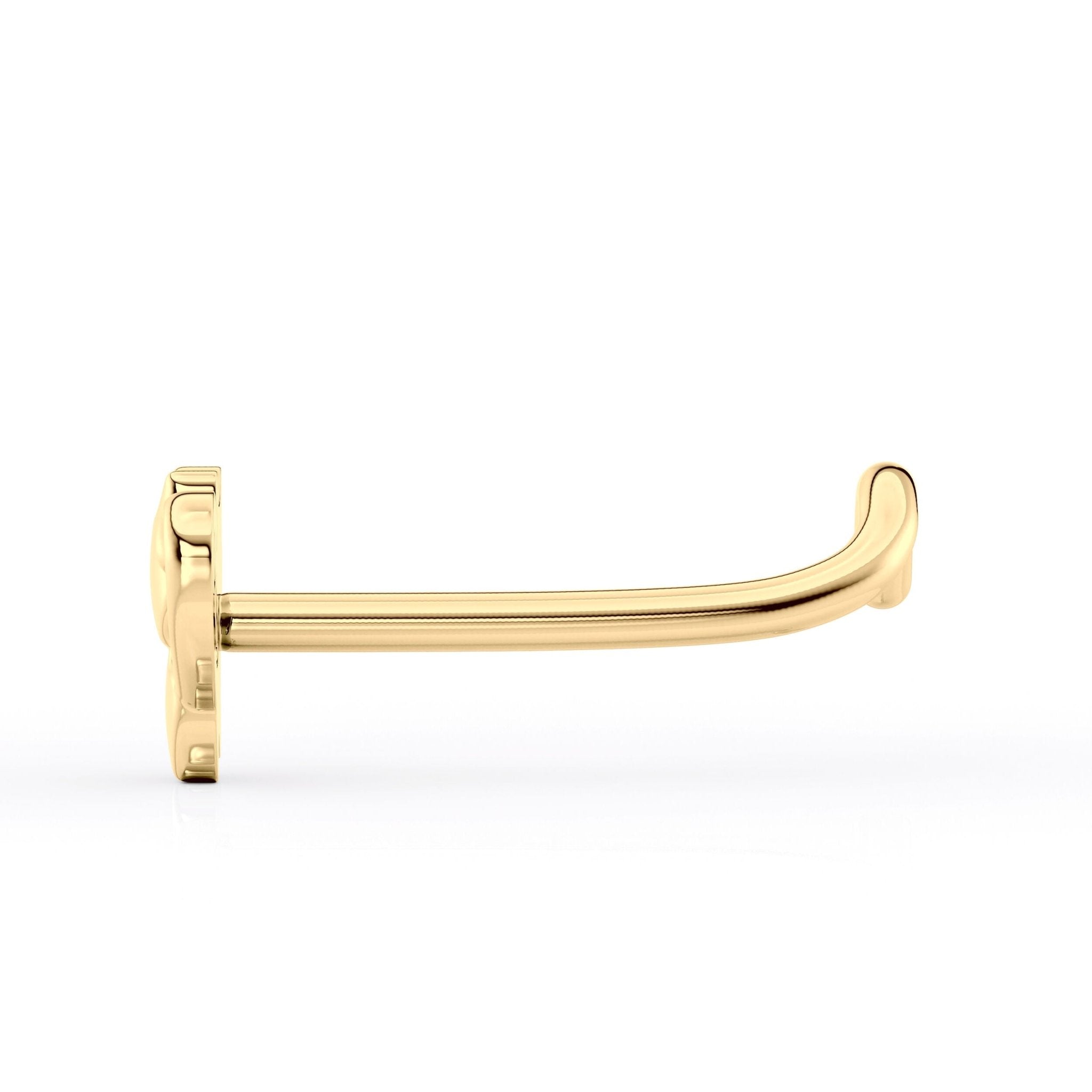 14K Cat Curved Nose Ring - 20G
