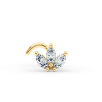 14K Cubic Zirconia Curved Nose Ring - 20G