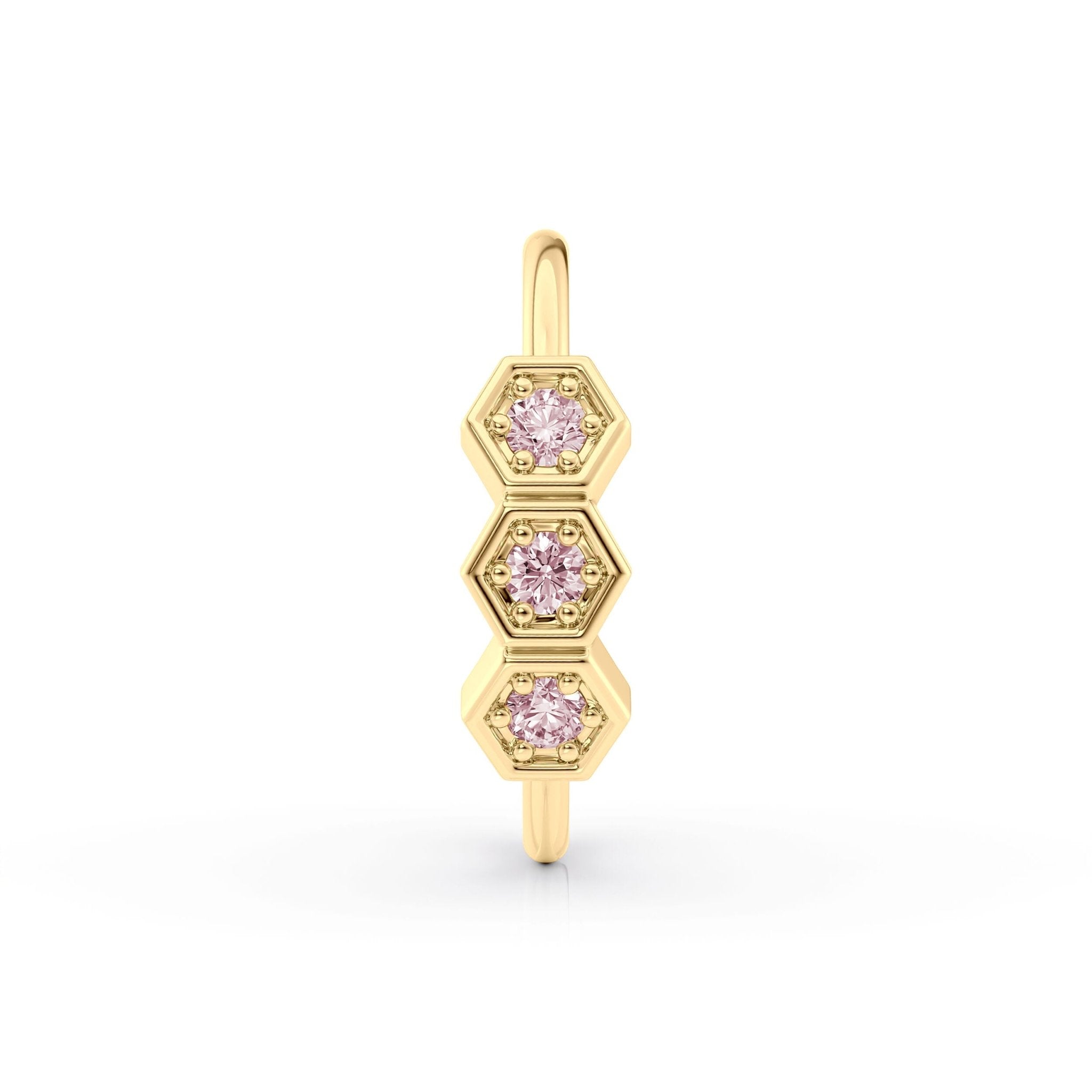 10K Cubic Zirconia Open Hoop Nose Ring - 20G