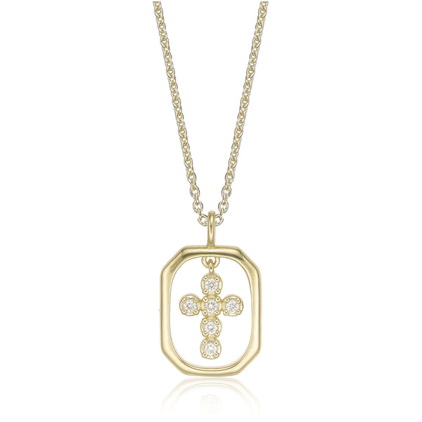 Square Cross Pendant Necklace