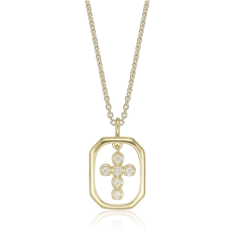 Square Cross Pendant Necklace