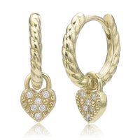 Dangle Heart Hoop Earrings