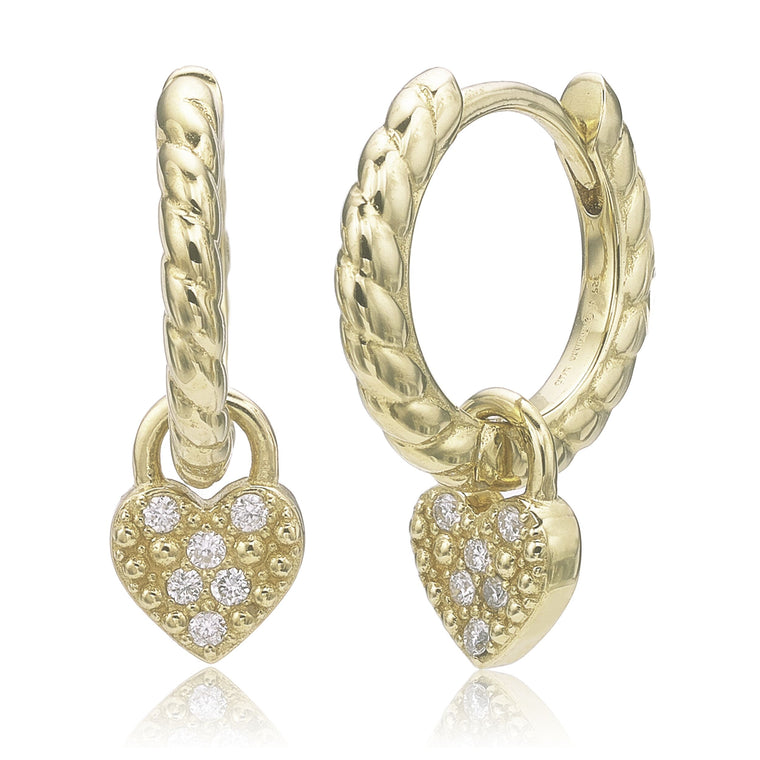Dangle Heart Hoop Earrings