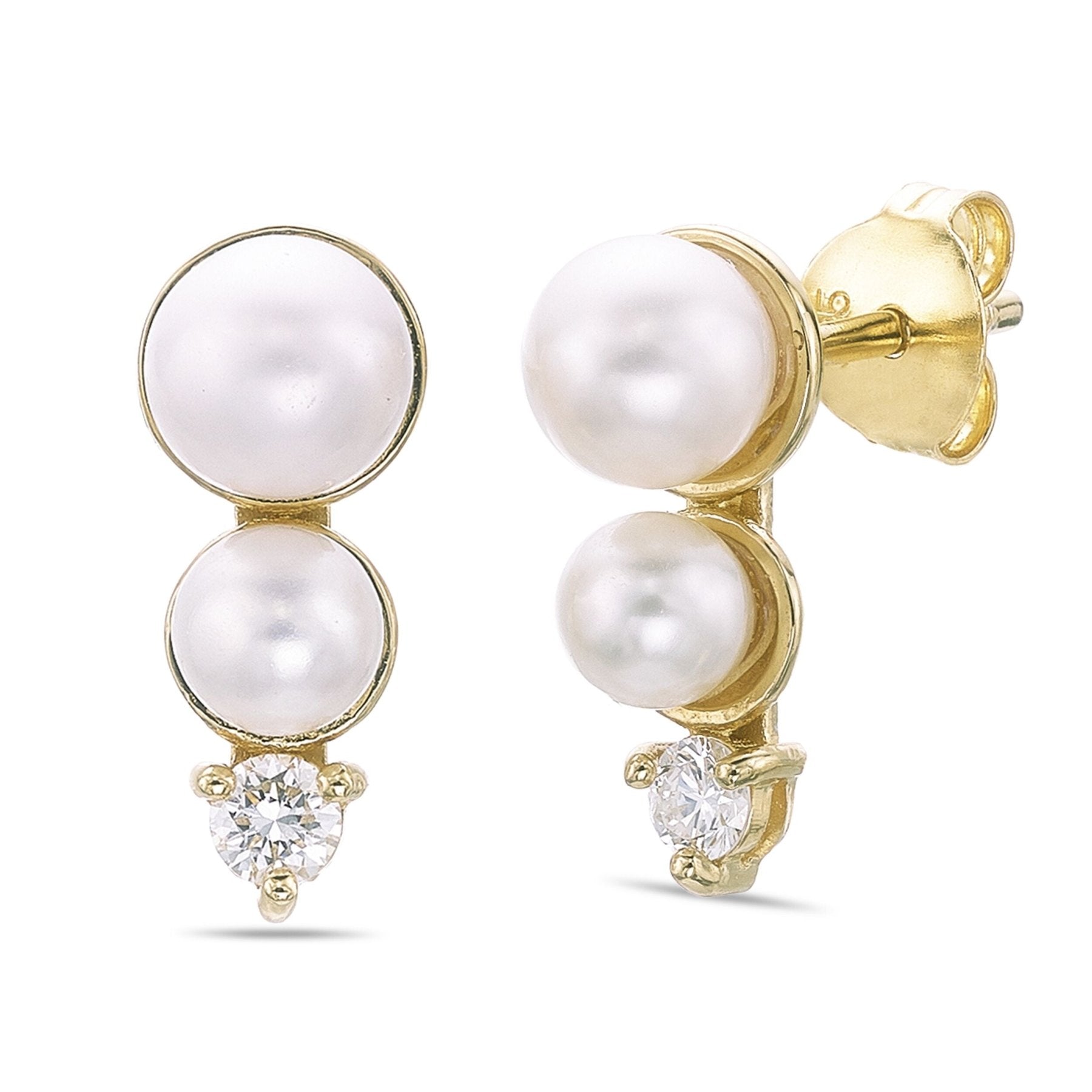 Pearl Drop Down Earrings