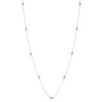 Birthstone Station Necklace in Sterling Silver
