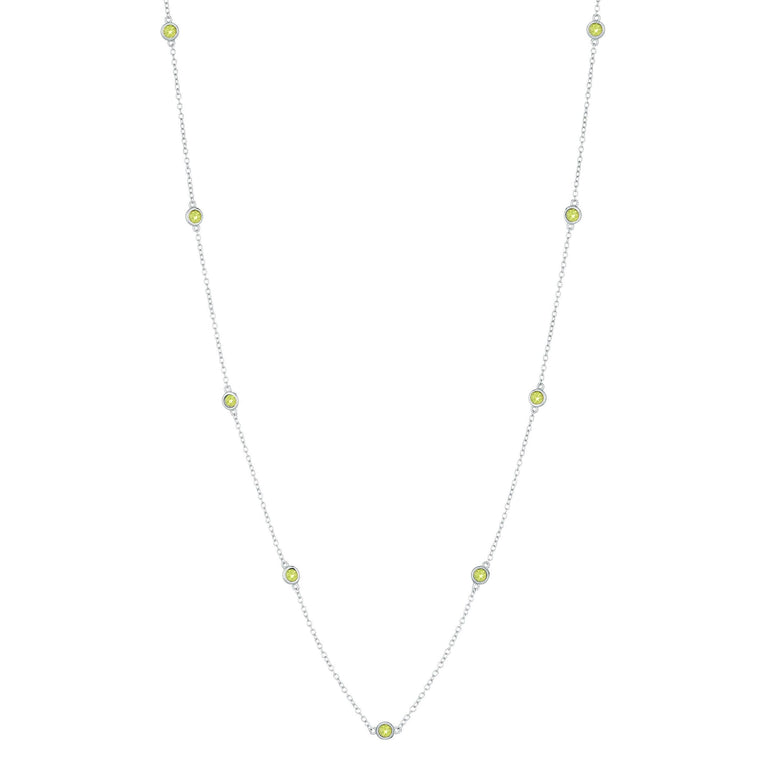 Birthstone Station Necklace in Sterling Silver