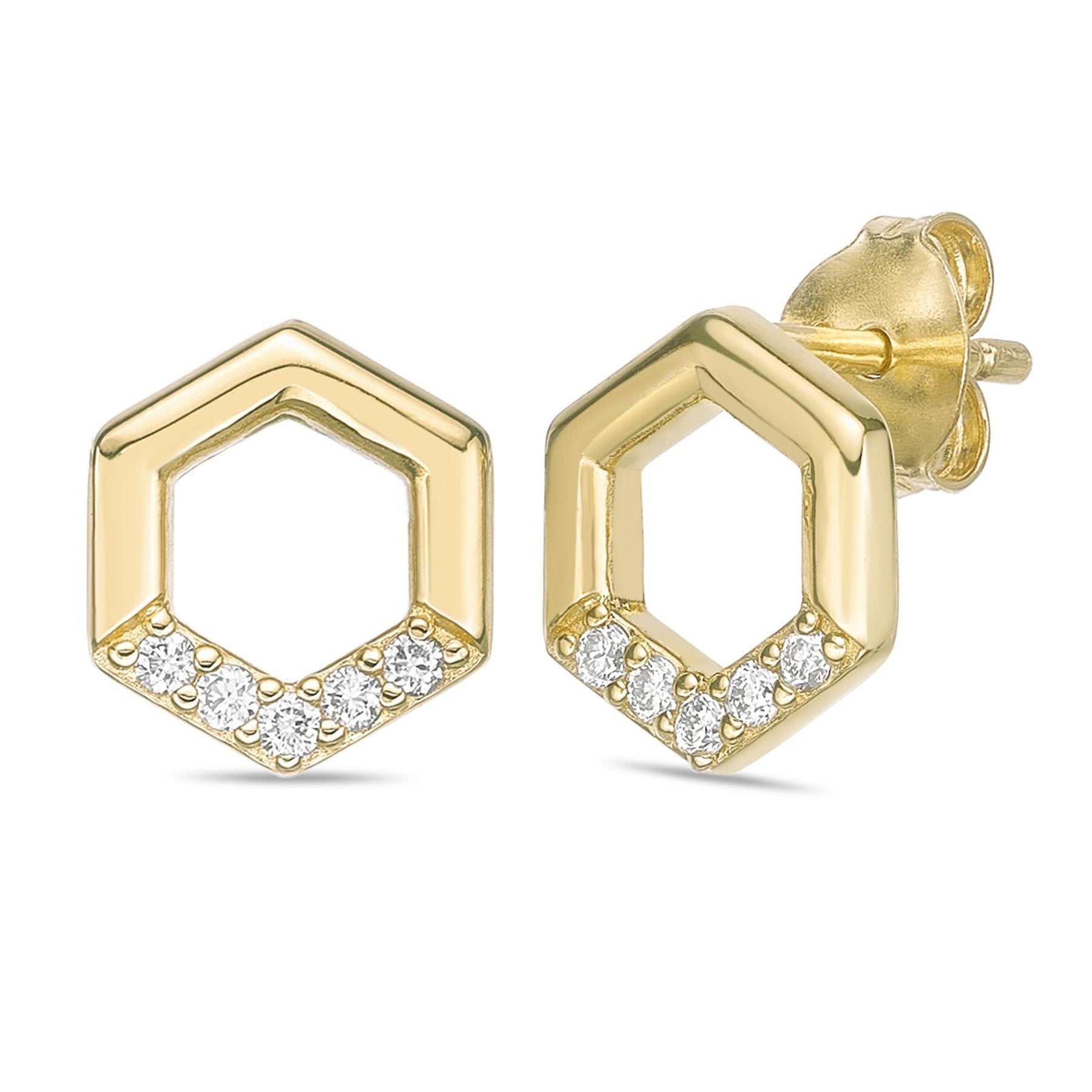 Hexagon Stud Earrings