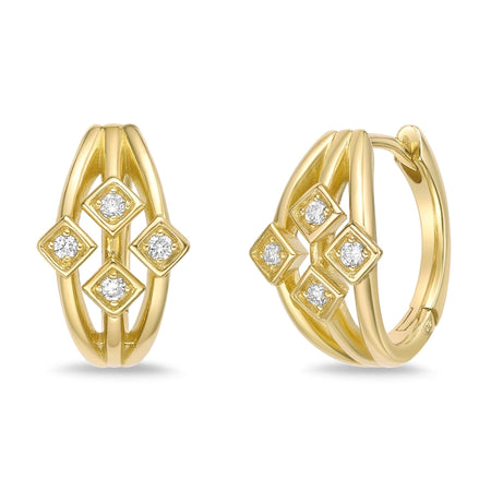 Lab Grown Diamond Cage Huggie Earrings