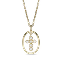 Oval Cross Pendant Necklace