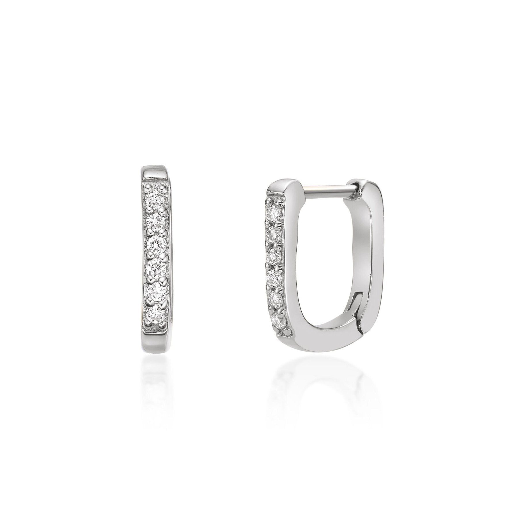 Lab Grown Diamond Rounded Square Hoop Earrings