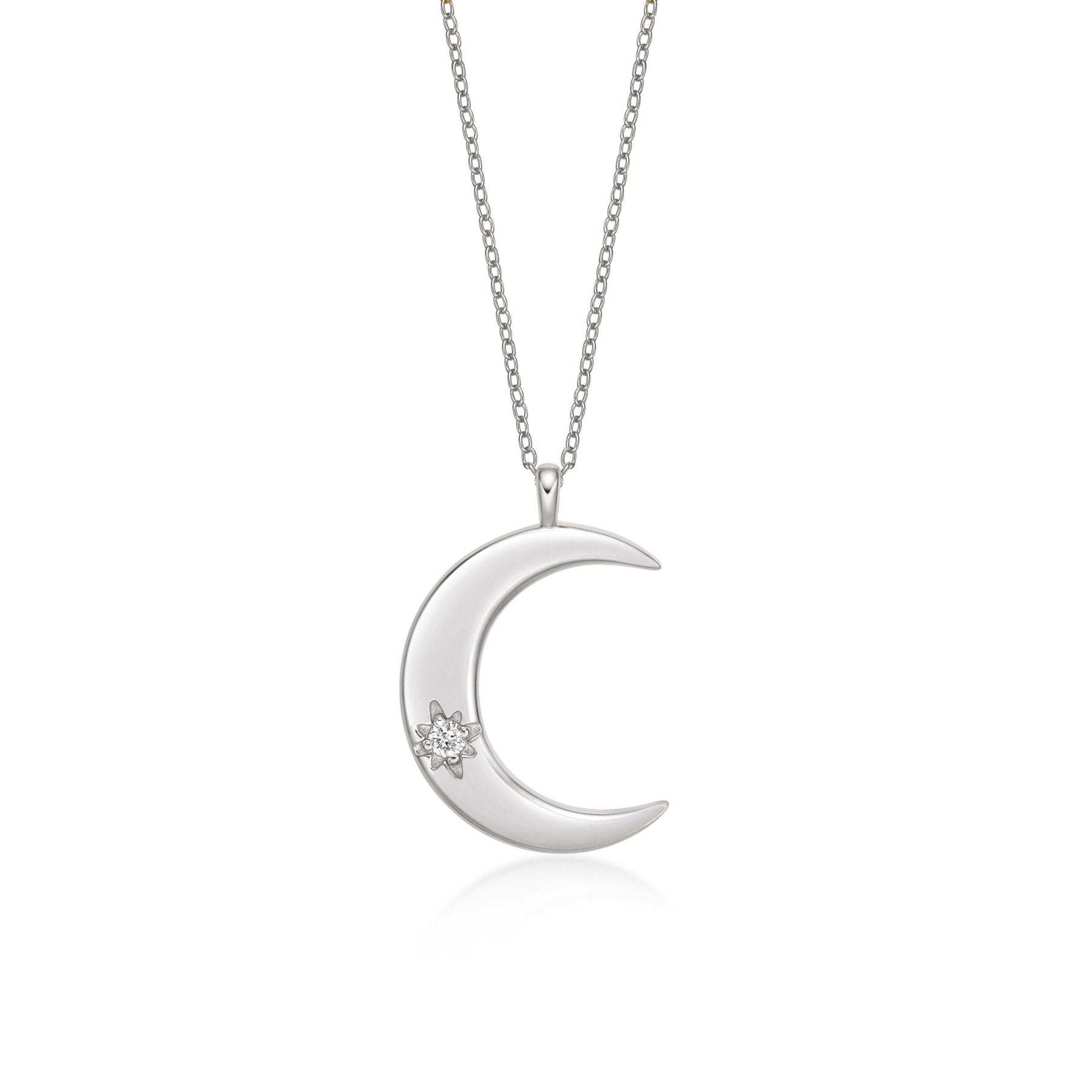 Lab Grown Diamond Moon Necklace