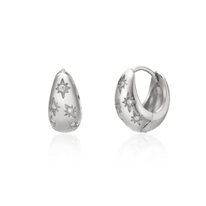 Thick Star Hoop Earrings