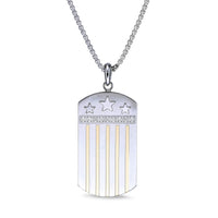 Texas Flag Dog Tag in Steel High Polish Stainless Steel