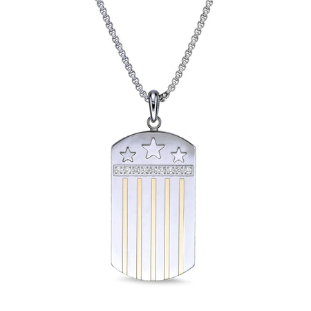 Texas Flag Dog Tag in Steel High Polish Stainless Steel