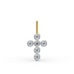 14K Gold Cross 0.05 Carat Lab Grown Diamond Nose Stud - 20G