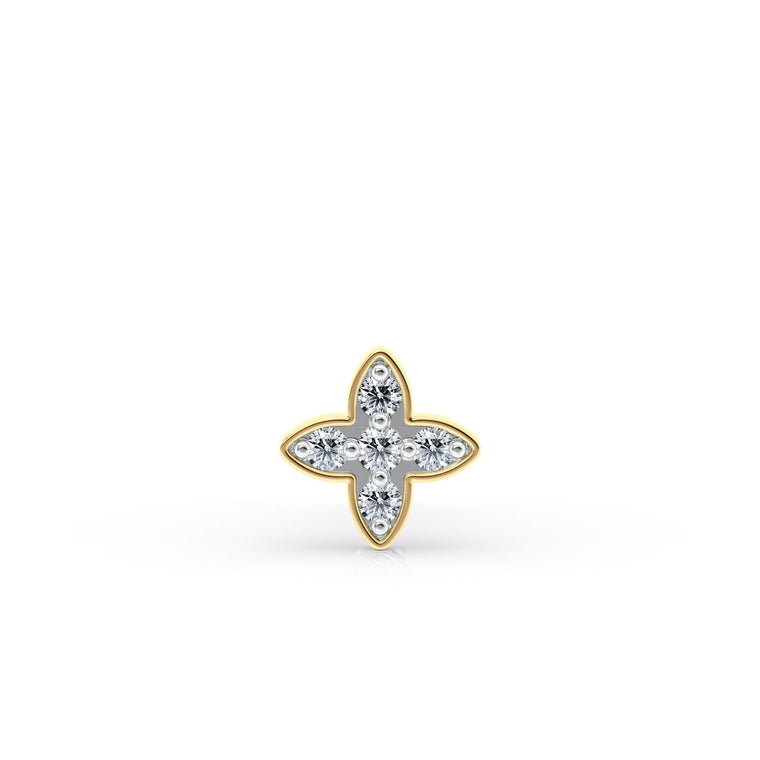 18 G (1.0 mm) Lab Grown Diamond Straight-Stud Nose Ring in 14K Yellow Gold