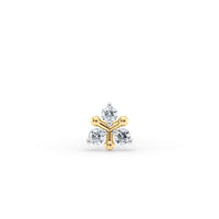 14K Gold Triangle 0.02 Carat Lab Grown Diamond Nose Stud - 18G