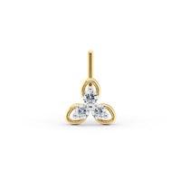 20 G (0.8 mm) L-Shape Nose Ring in 14K Yellow Gold