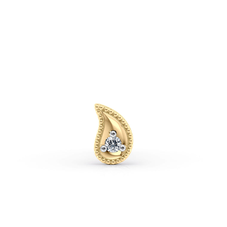 18 G (1.0 mm) Straight-Stud Nose Ring in 14K Yellow Gold