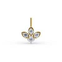 20 G (0.8 mm) L-Shape Nose Ring in 14K Yellow Gold