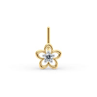 20 G (0.8 mm) L-Shape Nose Ring in 14K Yellow Gold