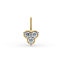 20 G (0.8 mm) L-Shape Nose Ring in 14K Yellow Gold