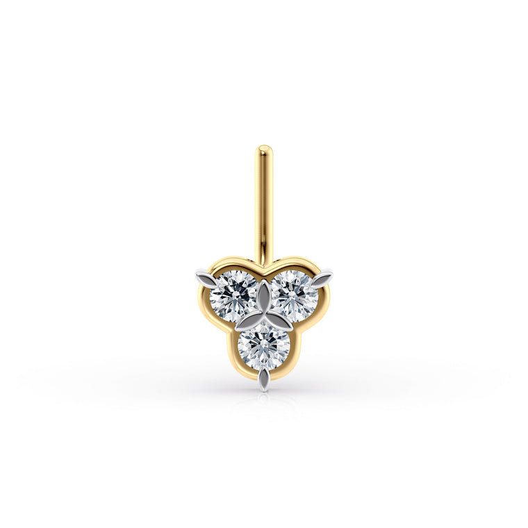 20 G (0.8 mm) L-Shape Nose Ring in 14K Yellow Gold