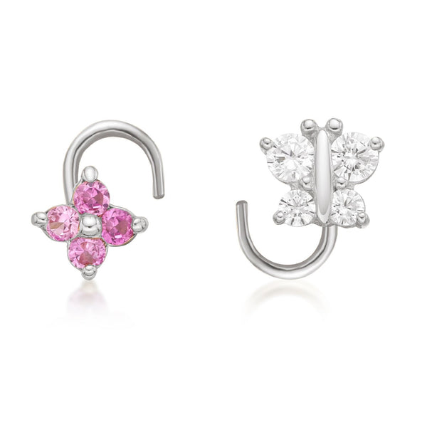 22 G (0.6 mm) Curve Nose Ring in 14K White Gold