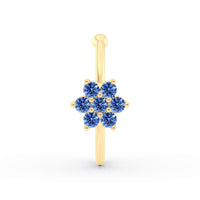 14K FlowerOpen Hoop Nose Ring - 22G
