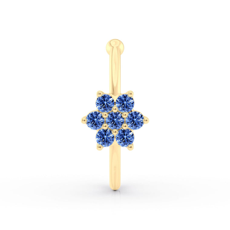 14K FlowerOpen Hoop Nose Ring - 22G
