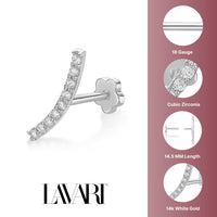 18 G (1.0 mm) Curved Cartilage Earring in 14K Gold