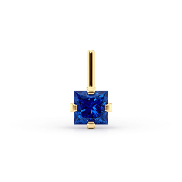14K L-Shaped Colored CZ Nose Ring - 20G