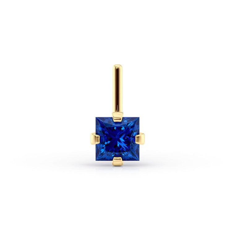 14K L-Shaped Colored CZ Nose Ring - 20G