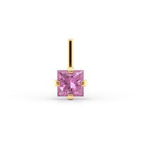14K L-Shaped Colored CZ Nose Ring - 20G
