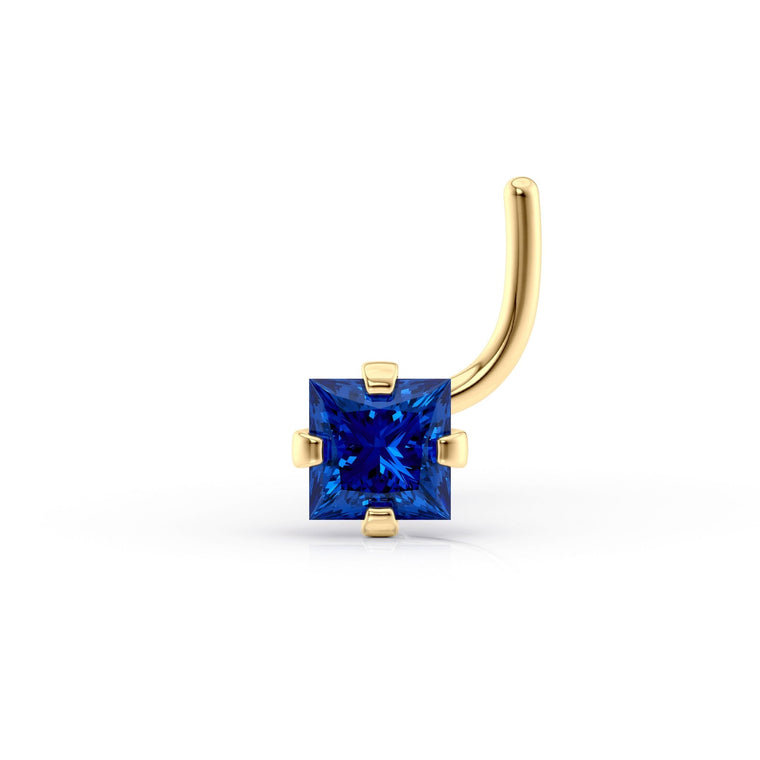 14K Screw Colored CZ Nose Ring - 20G