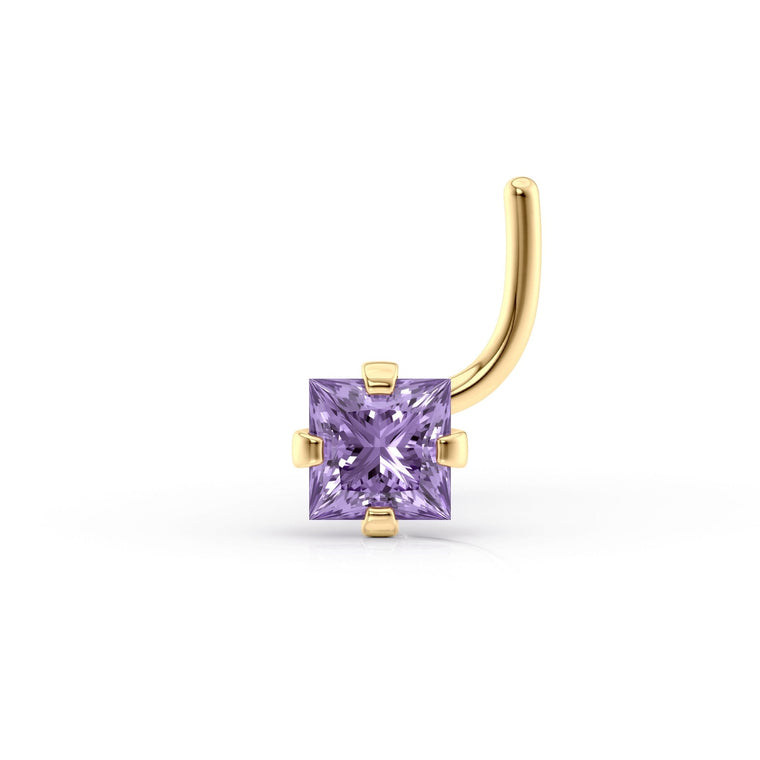 14K Screw Colored CZ Nose Ring - 20G