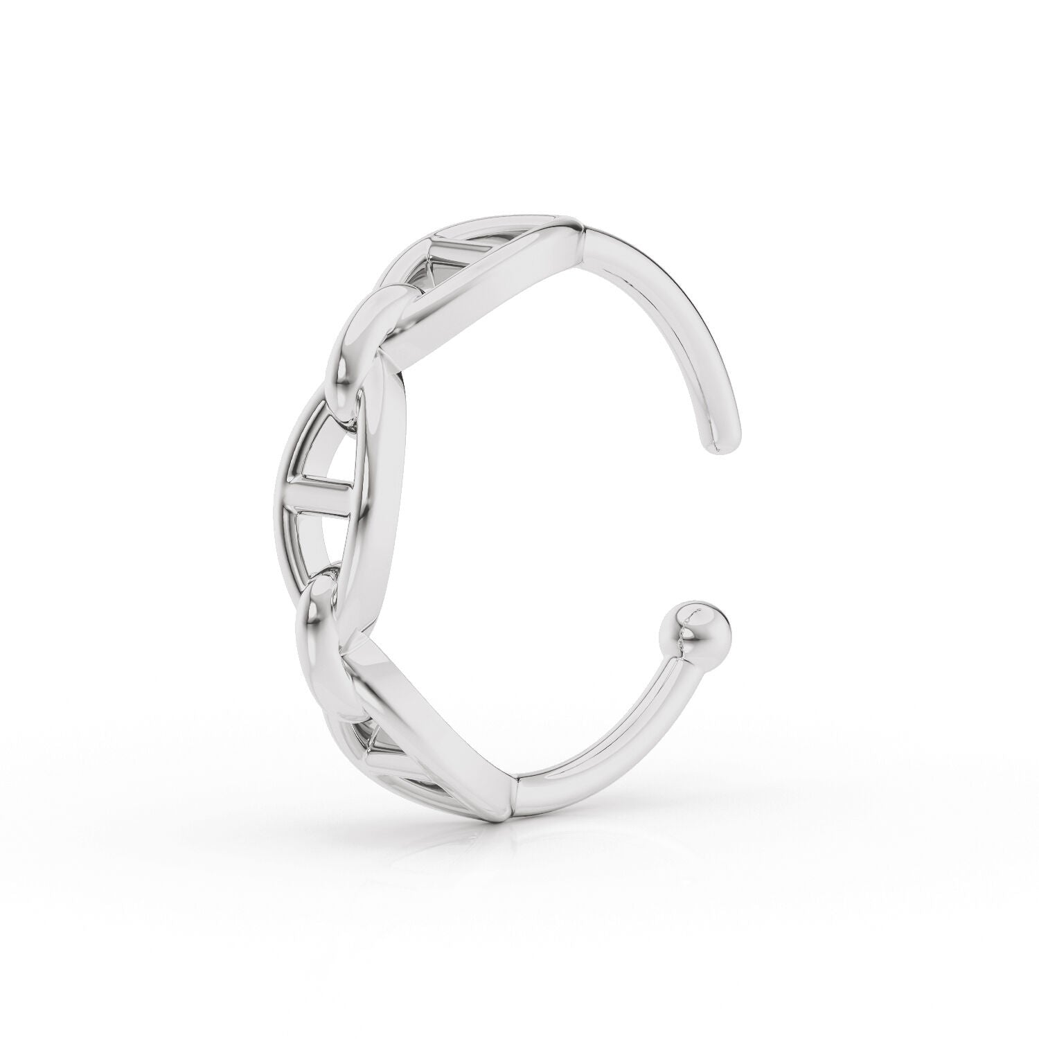 10K Link Open Hoop Nose Ring - 20G