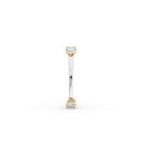 Banana Pin Cubic Zirconia Barbell Eyebrow Piercing - 14G