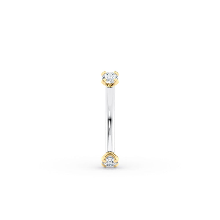Banana Pin Cubic Zirconia Barbell Eyebrow Piercing - 14G