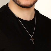 Diamond Simple Cross Pendant in 925 Sterling Silver